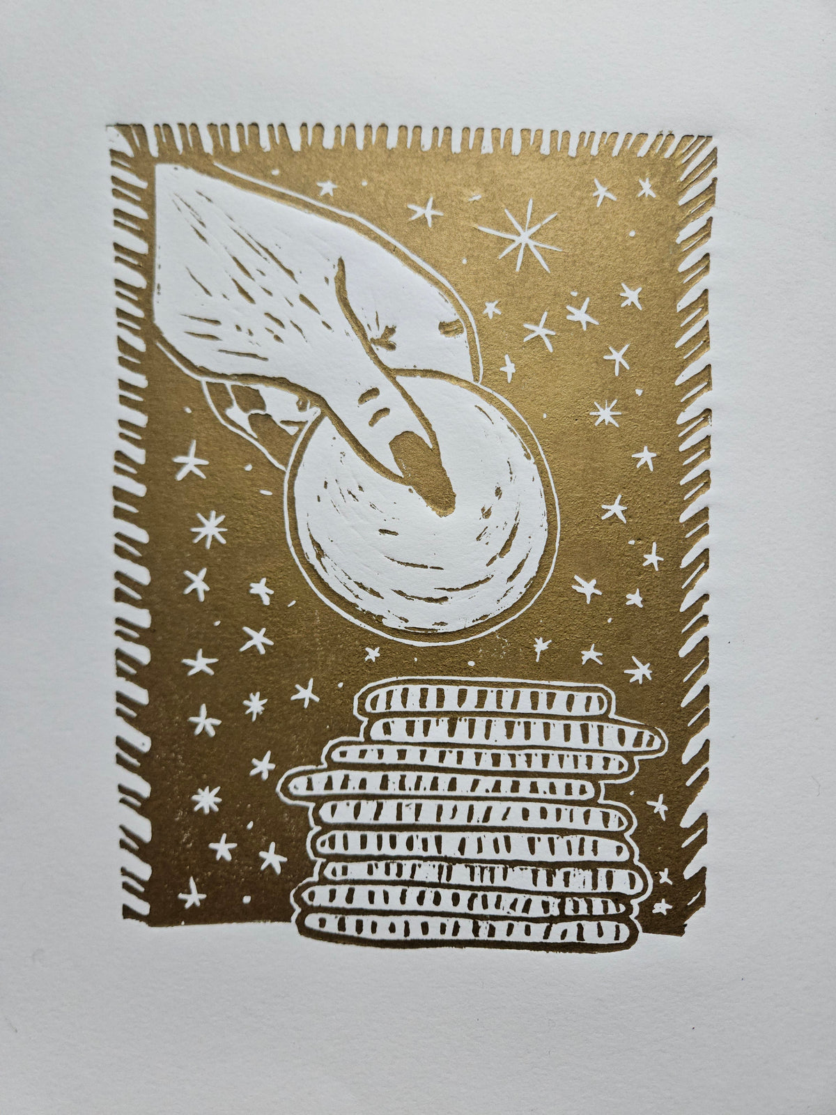 "10 de ouros" - Linogravura - A4 - 10 tiragens - Raivosa Club 2ª edição