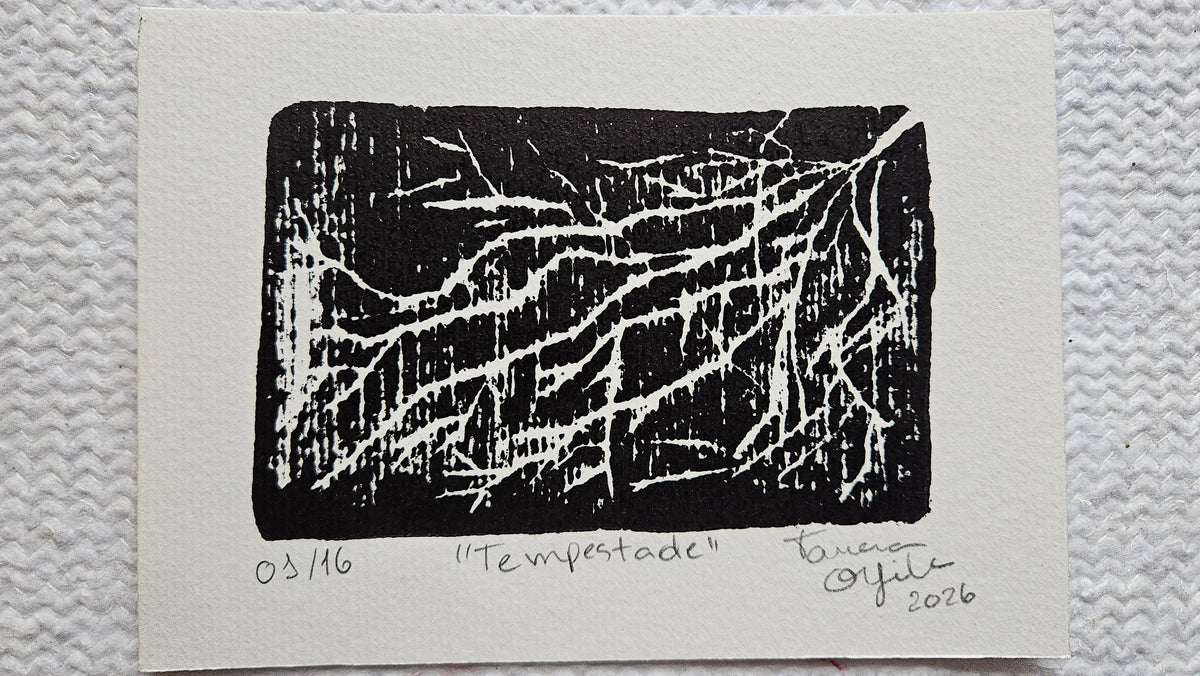 "Raio" - Linogravura - A6 - 16 tiragens - Raivosa Club 2ª edição
