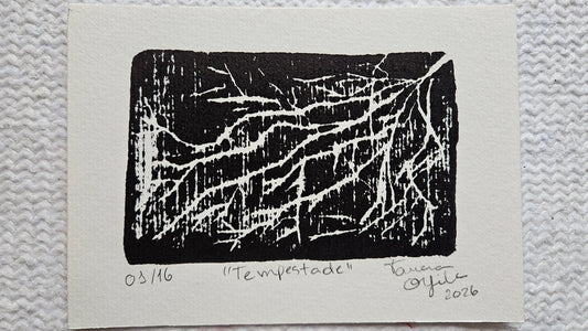 "Raio" - Linogravura - A6 - 16 tiragens - Raivosa Club 2ª edição